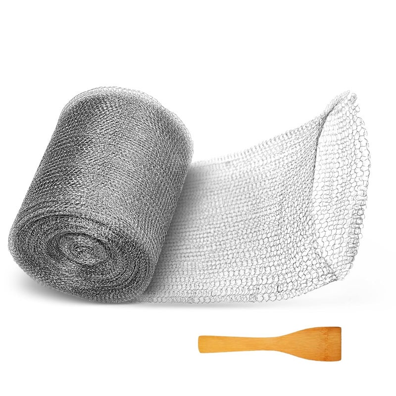Moyios Wire Mesh for Mice Control 5"100FT, Stainless Steel Gap Blocker, Hole Fill Fabric, Double Layer Metal Roll, Flexible & Stretchy for Garden House and DIY (Sliver) - Image 1